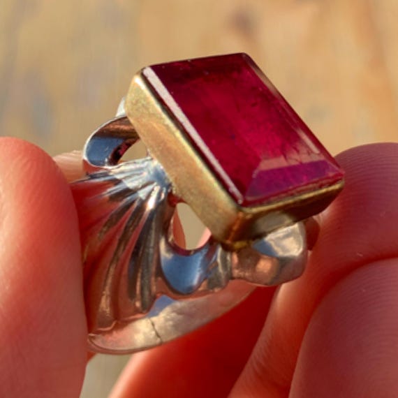 Stunning rare Vintage Solid Silver Ring Exquisite… - image 7