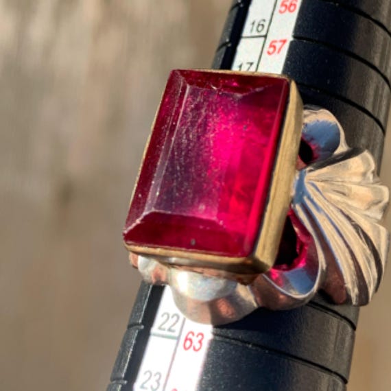 Stunning rare Vintage Solid Silver Ring Exquisite… - image 11