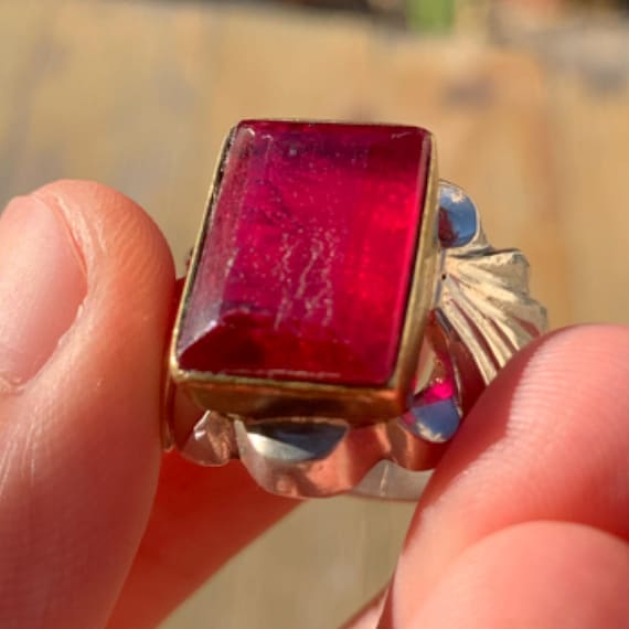 Stunning rare Vintage Solid Silver Ring Exquisite… - image 3