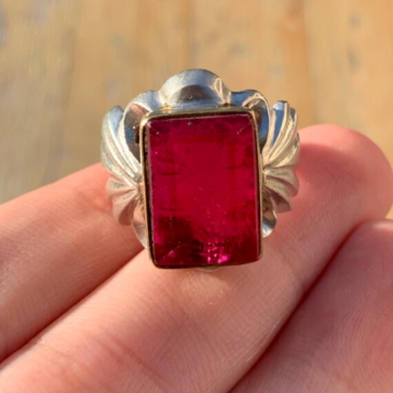 Stunning rare Vintage Solid Silver Ring Exquisite… - image 9