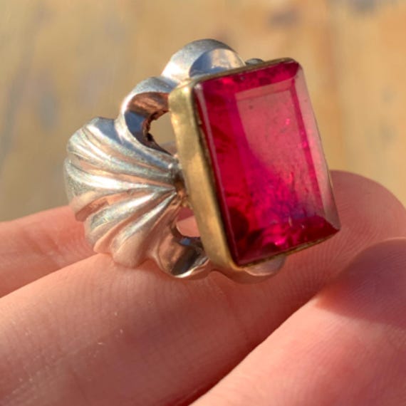 Stunning rare Vintage Solid Silver Ring Exquisite… - image 8