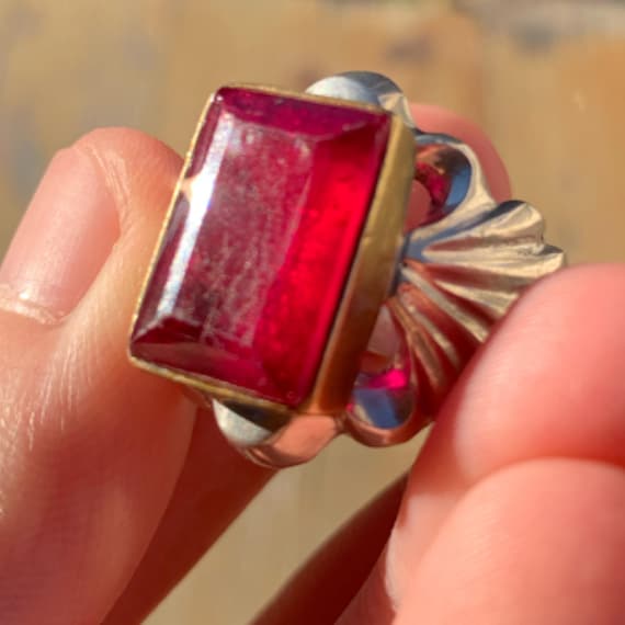 Stunning rare Vintage Solid Silver Ring Exquisite… - image 2