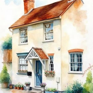 Digital Watercolour House Portrait | From Your Photo | Choose Your Style | Instant Download image 9