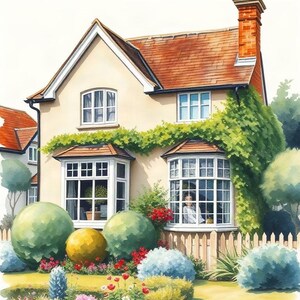 Digital Watercolour House Portrait | From Your Photo | Choose Your Style | Instant Download image 10