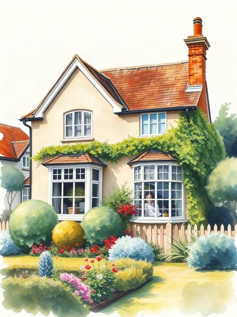 Digital Watercolour House Portrait | From Your Photo | Choose Your Style | Instant Download image 10