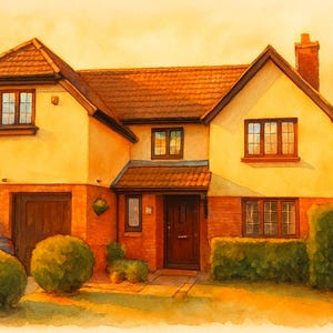 Digital Watercolour House Portrait | From Your Photo | Choose Your Style | Instant Download image 4