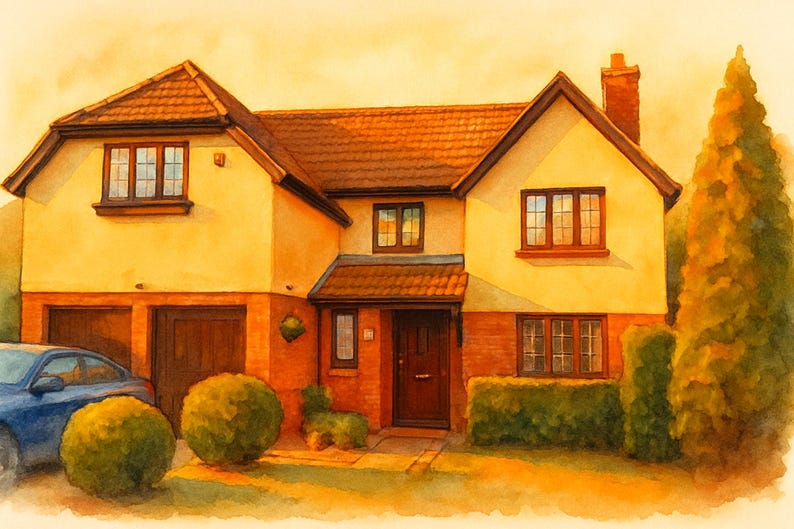 Digital Watercolour House Portrait | From Your Photo | Choose Your Style | Instant Download image 4