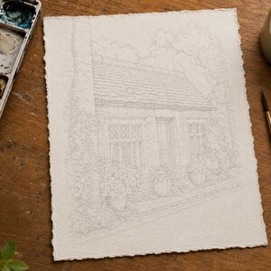 Ritratto di casa dipinto ad acquerello a mano / Commissione personalizzata per la casa (copia digitale) immagine 5