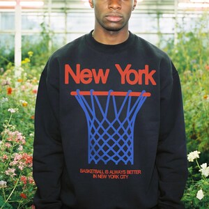 New York Basketball Sweatshirt, NY Bball Streetwear Crewneck