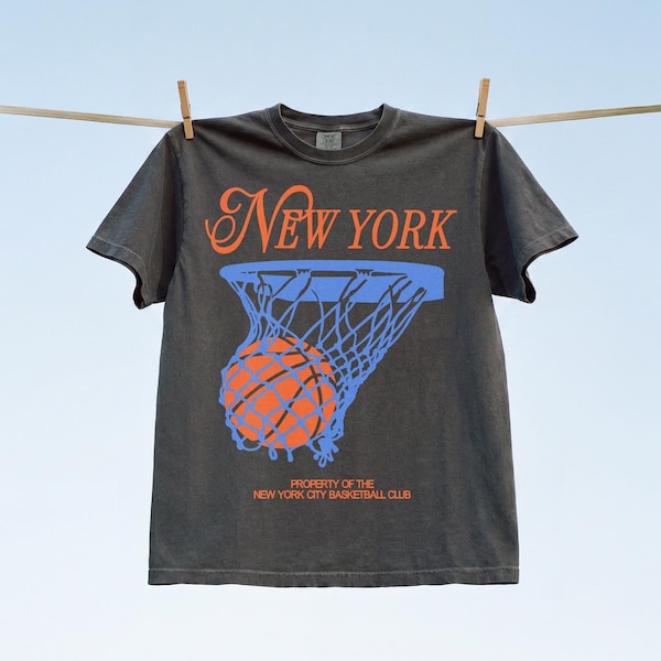New York Basketball T-Shirt, Retro NY BBall Streetwear