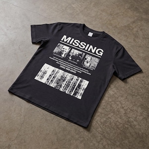 Retro The Blair Witch Project Movie t-shirt with grunge Missing Poster on a unisex black graphic tee