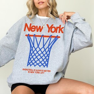 New York Basketball Sweatshirt, NY Bball Streetwear Crewneck image 4