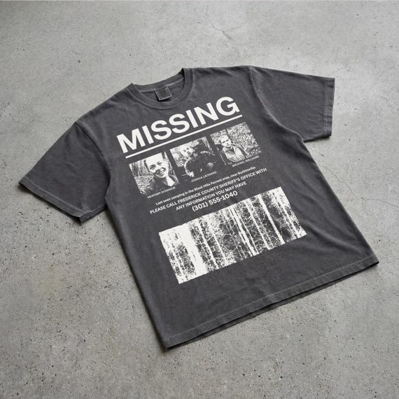 Witch Missing Poster T-Shirt, Retro 90s Horror Movie Graphic Tee