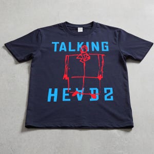 David Byrne Suit T-Shirt, Retro 80s Music Band Graphic Tee for Talking Heads Navy