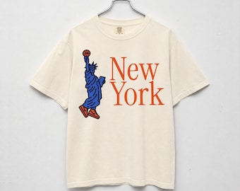 New York Statue of Liberty Basketball T-Shirt, 90s NY Bball Graphic Tee