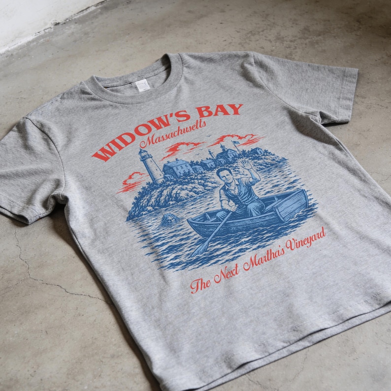 Widow's Bay Travel T-Shirt, Funny Retro TV Graphic Tee image 6