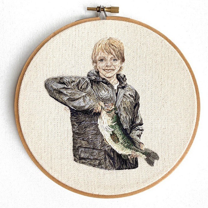 Custom Thread Painting Portrait // Embroidered Portrait // Embroidery ...