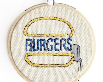 Bobs Burgers Mini Neon Sign, Belcher Fan Art, Gifts for Bob's Burgers Fans, Gifts under 50, Unique Gifts for Him Embroidery Hoop Art Wall De