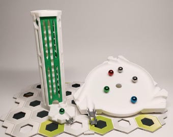 Torre de elevação, funil ou conjunto - compatível com Gravitrax e pistas de mármore (motorizado, 24 cm de altura, alimentação USB)