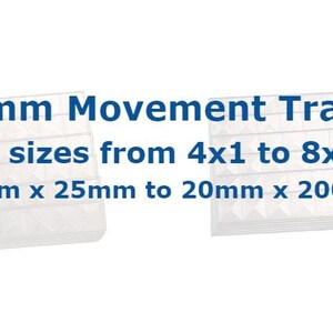 May include: Clear plastic 25mm movement trays. Text on the image reads "25mm Movement Trays, All sizes from 4x1 to 8x8, 100mm x 25mm to 20mm x 200mm".