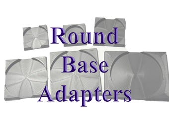Round Base Adapters for Miniatures Rebasing Converter for Tabletop Rank and Flank Model Figure Conversion 20mm 25mm 30mm 40mm 50mm 60mm