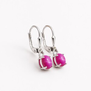 ピンクスタールビードロップイヤリング、925スターリングシルバーダングルイヤリング（彼女へのギフト）