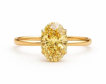 Citrin Solitaire Ring, 925 Sterling Silver Förgyllda Handgjorda Smycken, Present Till Henne