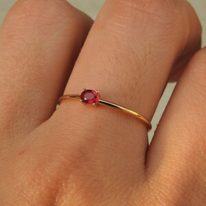 Rubin Oval Ring 925 Sterling Silber | 14K Vergoldete Ring | Handgefertigtes Schmuck Geschenk