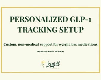 Configuración personalizada de seguimiento de GLP-1 / Diario personalizado de medicación para bajar de peso / Soporte no médico / Descarga digital