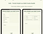 Habit Tracker Bundle for Weight Loss | Daily & Weekly Printable Planner | Simple Habit Tracking PDF