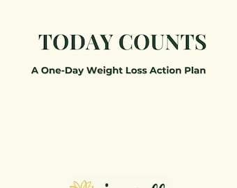 Planificador de pérdida de peso "Hoy cuenta" / Plan de acción de un día imprimible para motivación, constancia y dinamismo.