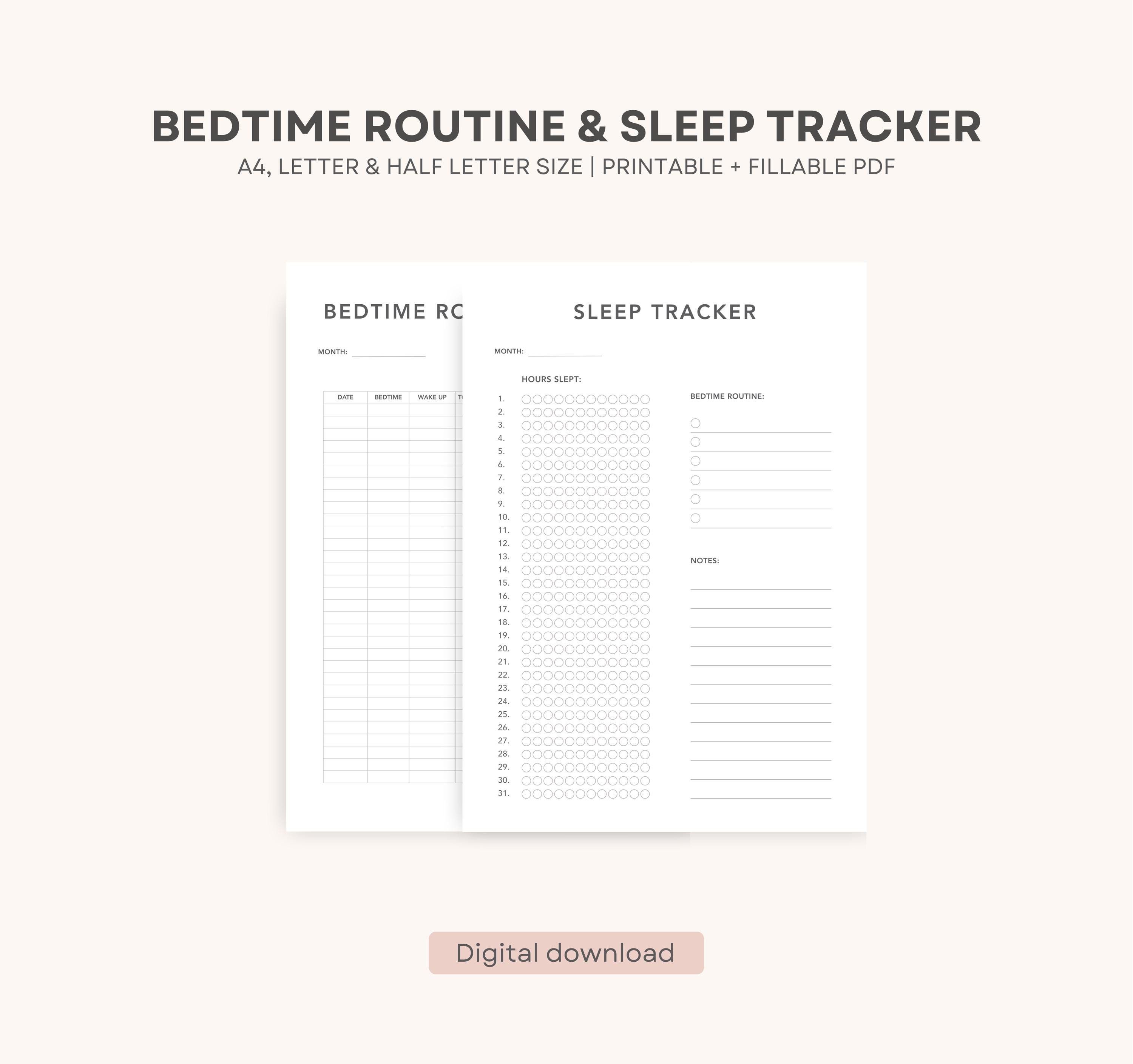 Sleep Routine Tracker Night Routine Digital Planner | Bedtime & Sleep Quality Tracker ...