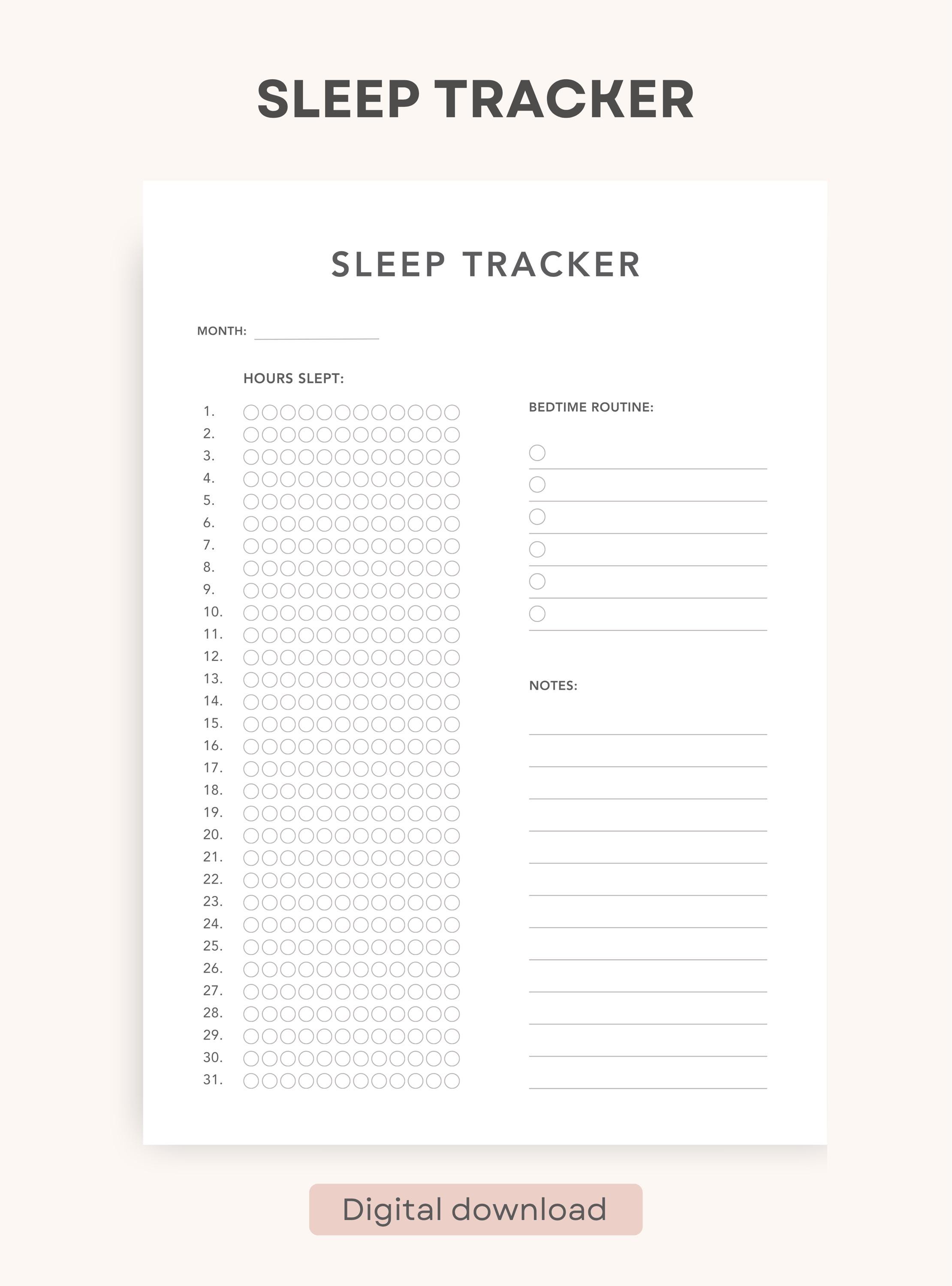 Sleep Routine Tracker Night Routine Digital Planner | Bedtime & Sleep Quality Tracker ...