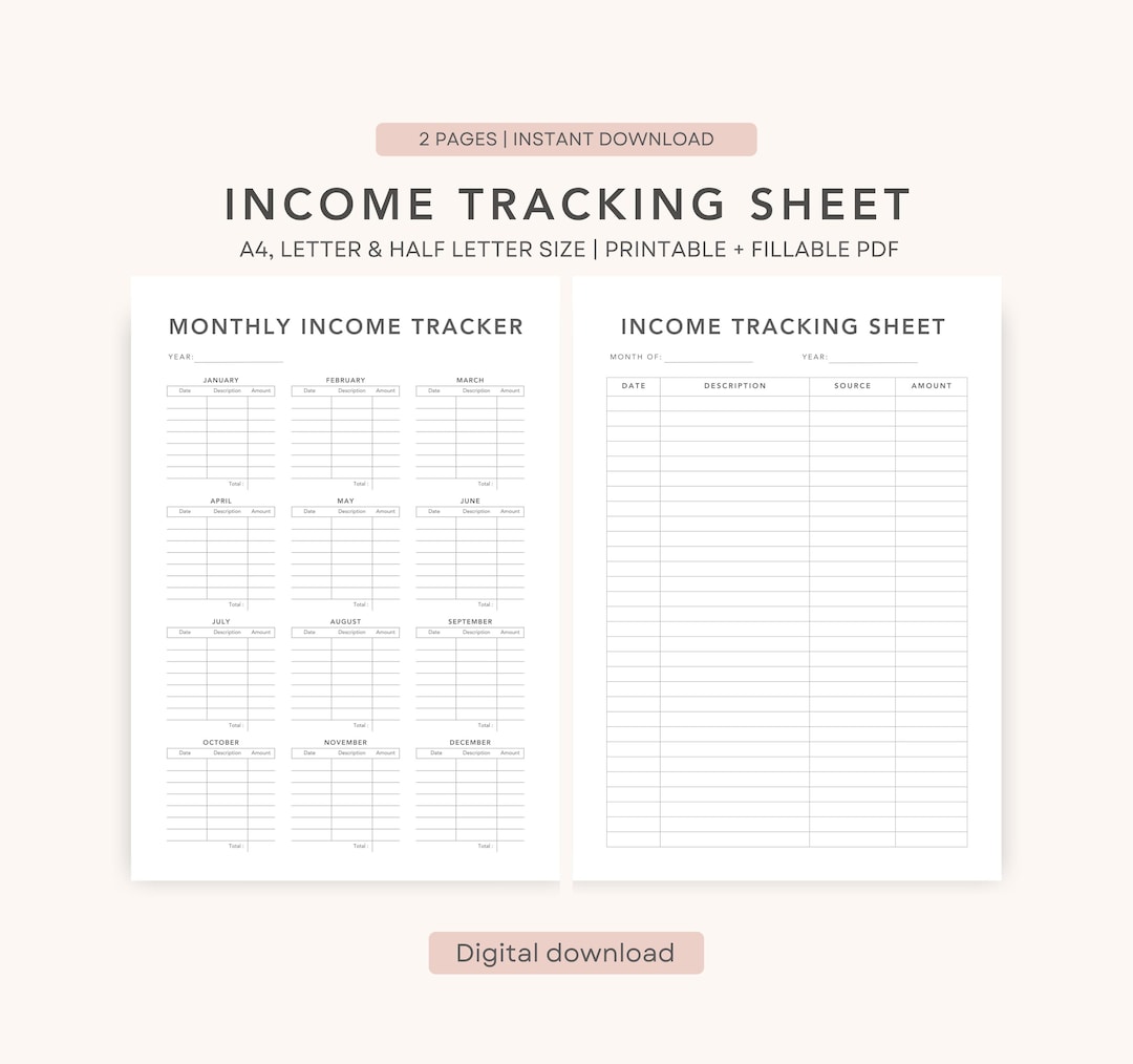 Income Tracker Plan | Small Business Budget Planner, Monthly Expense ...