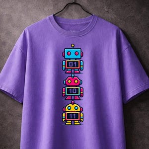 Comfort Colors® Lustiges Programmierer Shirt 01 10 11 Roboter T-Shirt, Binärcode Witz Geschenk, Coding Nerd Grafik Tee