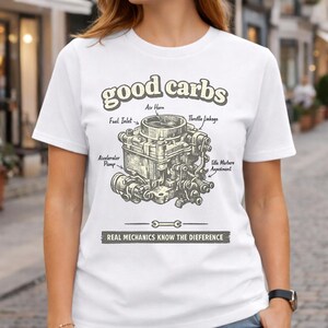 Rolig förgasarmekaniker klassisk bil växellåda hot rod motorbyggare bilhumor t-shirt, klassisk bilmekaniker gåva