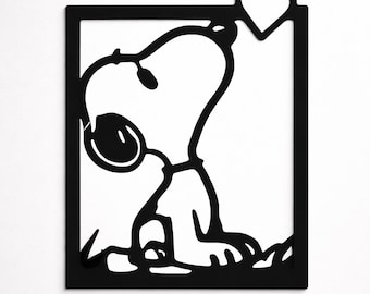 Snoopy 3D PLA Painting – Minimalist Wall Decor with Heart | Modern Wall Art | Original Gift