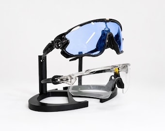Oakley Eyeglasses Display | Black Countertop Stand | Stand for 2 Pairs of Sports Glasses | Modern, Minimalist Eyeglass Holder