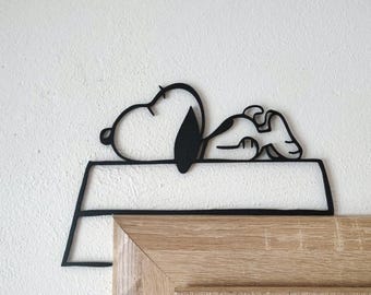 Snoopy Door Corner Decoration – 3D Printed PLA Wall Art – Peanuts Home Decor – Cute Cartoon Accent – 20×14 cm