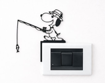 Snoopy Fisherman Wall Art – Modern Design in PLA Plastic