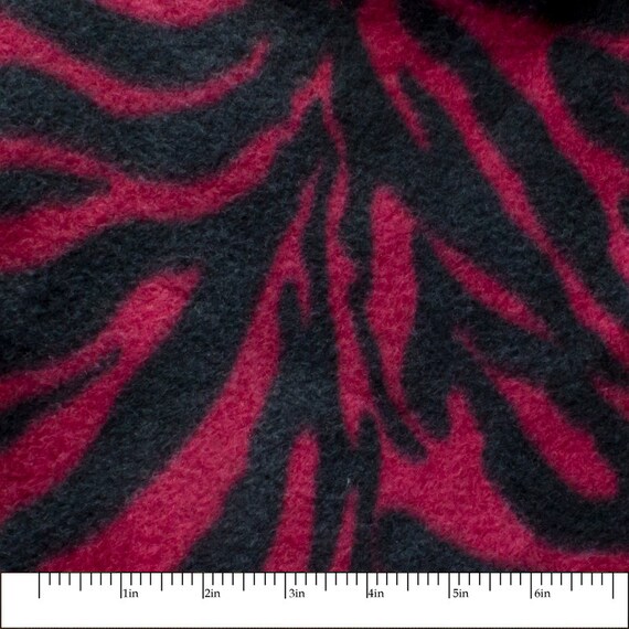 Magenta Zebra Animal Print Fleece Fabric by the yard Etsy