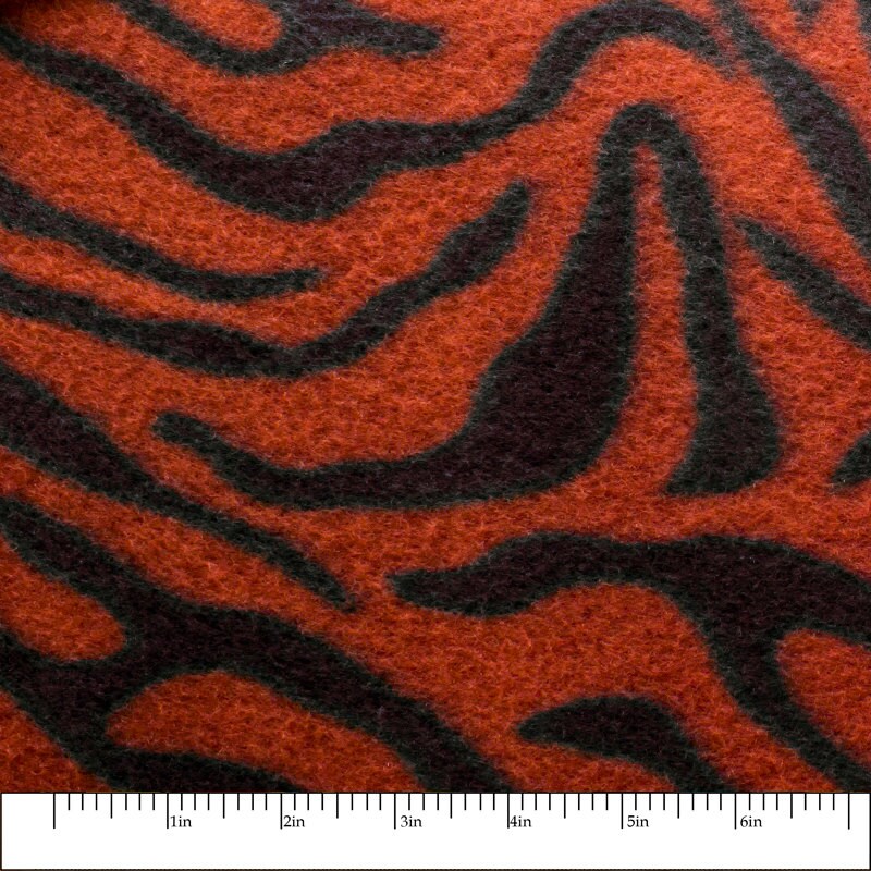 Tiger Animal Print Fleece Fabric by the yard Rust Etsy