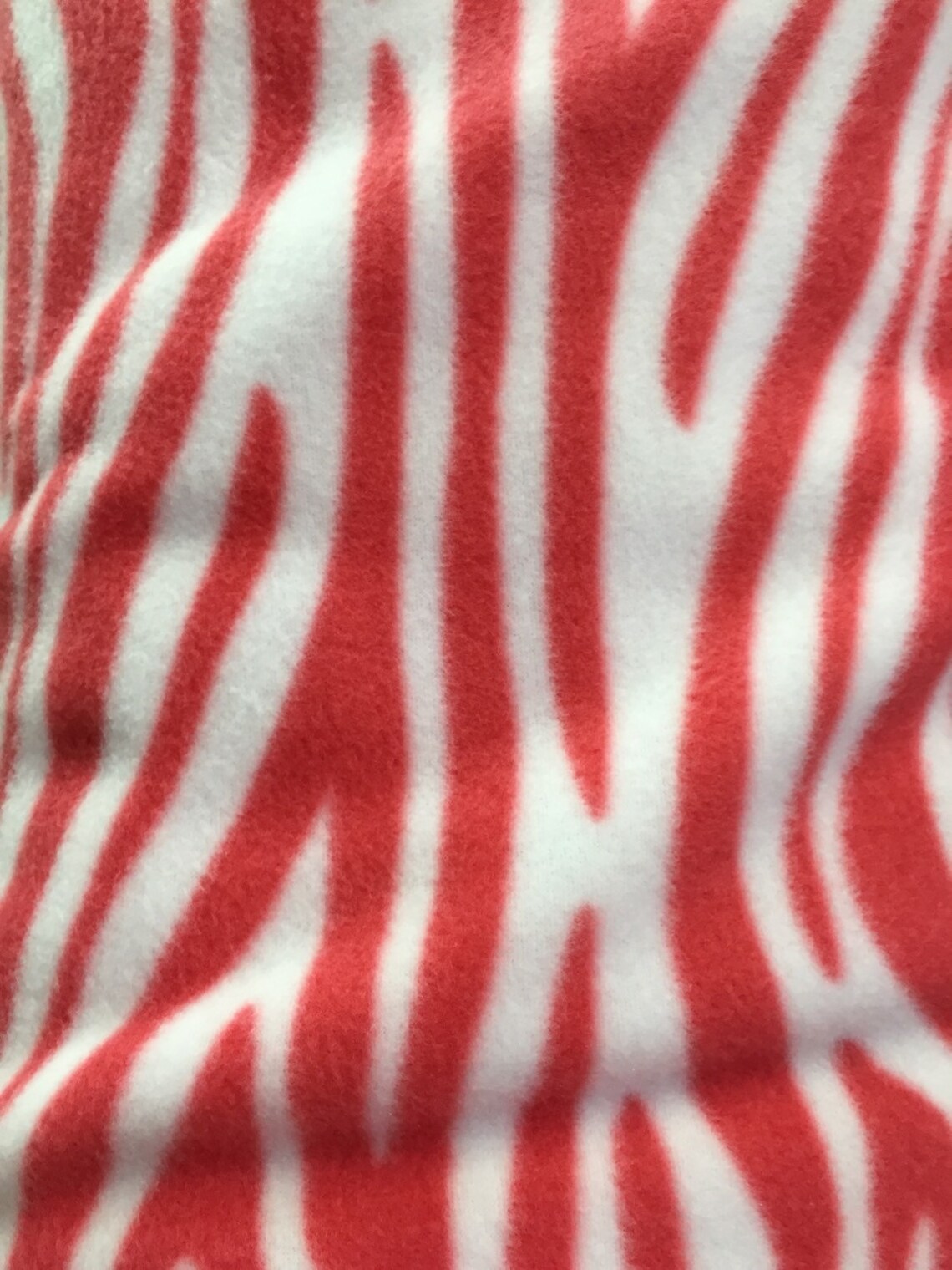 Zebra Stripes Animal Print Fleece Fabric International Orange Etsy