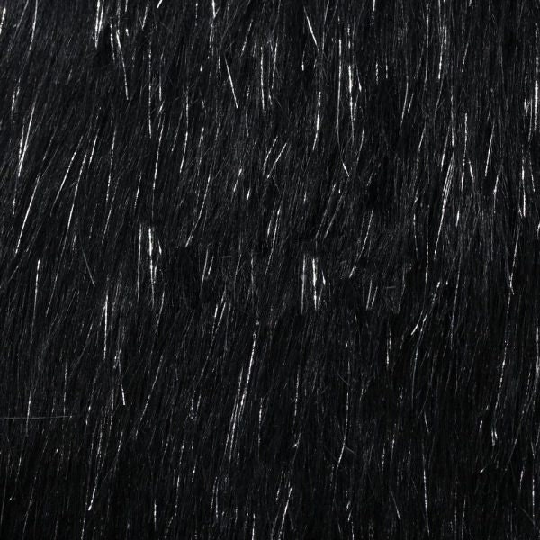 Metallic Fuzzy Fur in Black Luxury Faux Fur Fabric by the yard Etsy