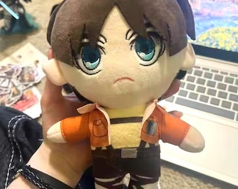 Anime Soldier Plush Doll Brown Jacket — Kawaii Soft Stuffed Character Plush Toy 20 cm