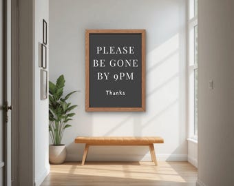 Introvertierte Wandkunst - Sei um 21 Uhr weg - Printable, sofortiger Download