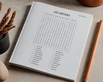 Mots mêlés métiers - 10 fiches PDF à imprimer – treibende Kinder und Erwachsenen
