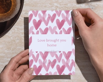 Adoptionskarte zum Ausdrucken | Die Liebe brachte dich nach Hause | A4 A5 A6 US Letter | Sofortiger Download
