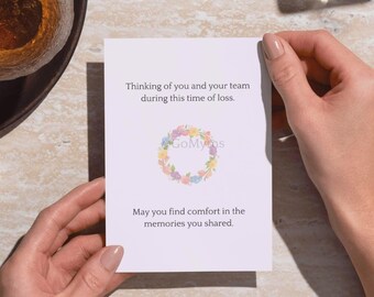 Kollegin Beileid Karte zum Ausdrucken | Team Mitglied Beileid | A4 A5 A6 US Letter | Sofortiger Download