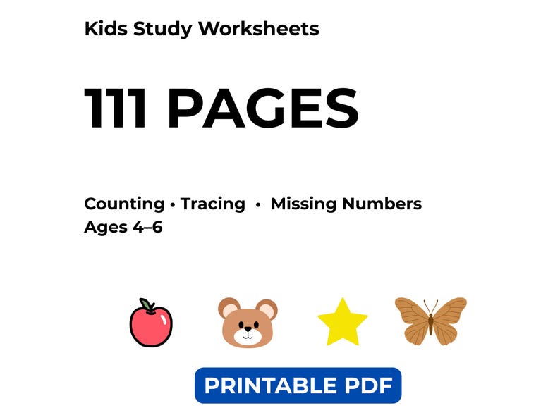 Kids Study Worksheets Printable Learning Activities - Etsy Australia